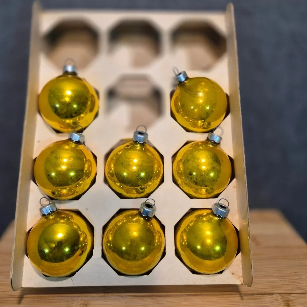 8 Vintage MCM Gold Glass 2